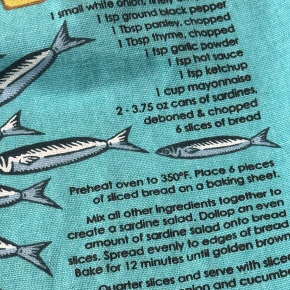 Trader Joes Sardines In Olive Oil Themed Reusable Tote Bag With Recipe Print - Picture 6 of 9